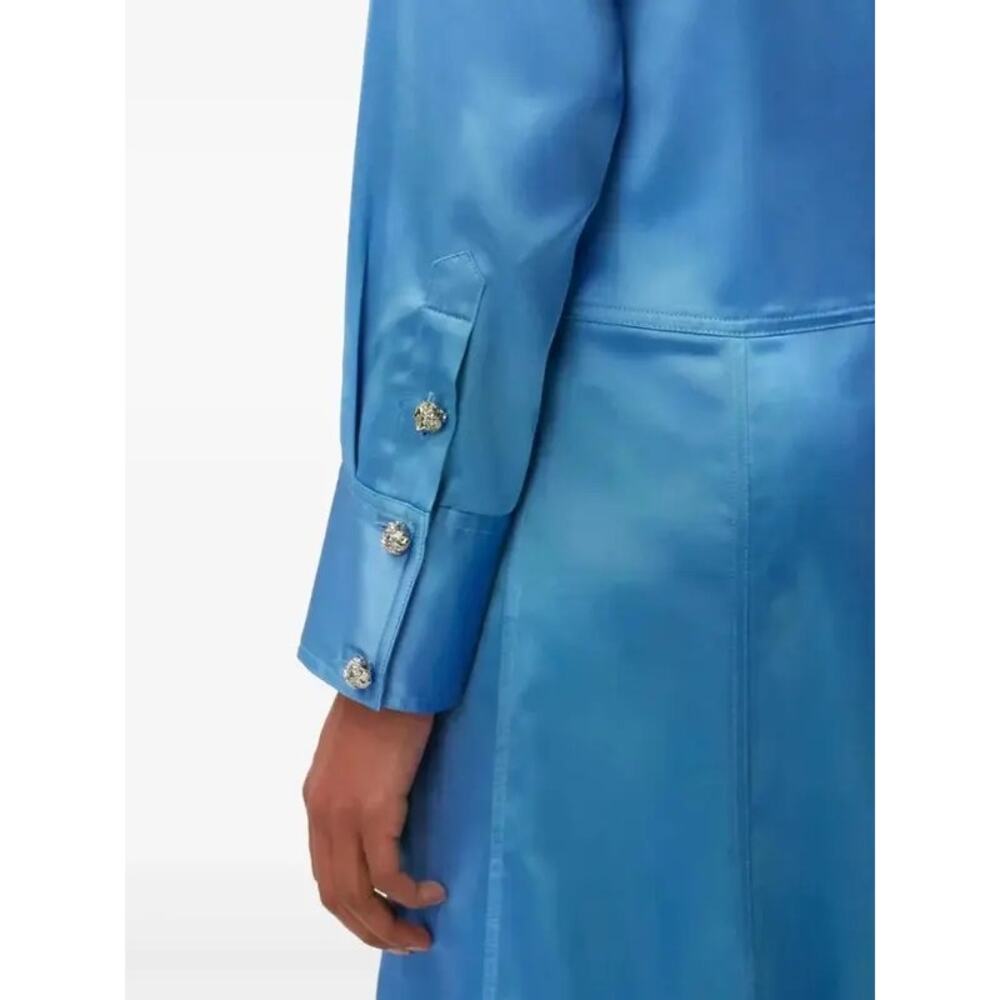 GANNI
Ruched-Detail Satin Midi Dress💜 - Picture 3 of 16